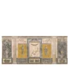 Tessuto murale in cotone giallo grigio e beige Pompei