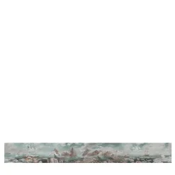 Tessuto murale in cotone verde e rosa Arctic Passages