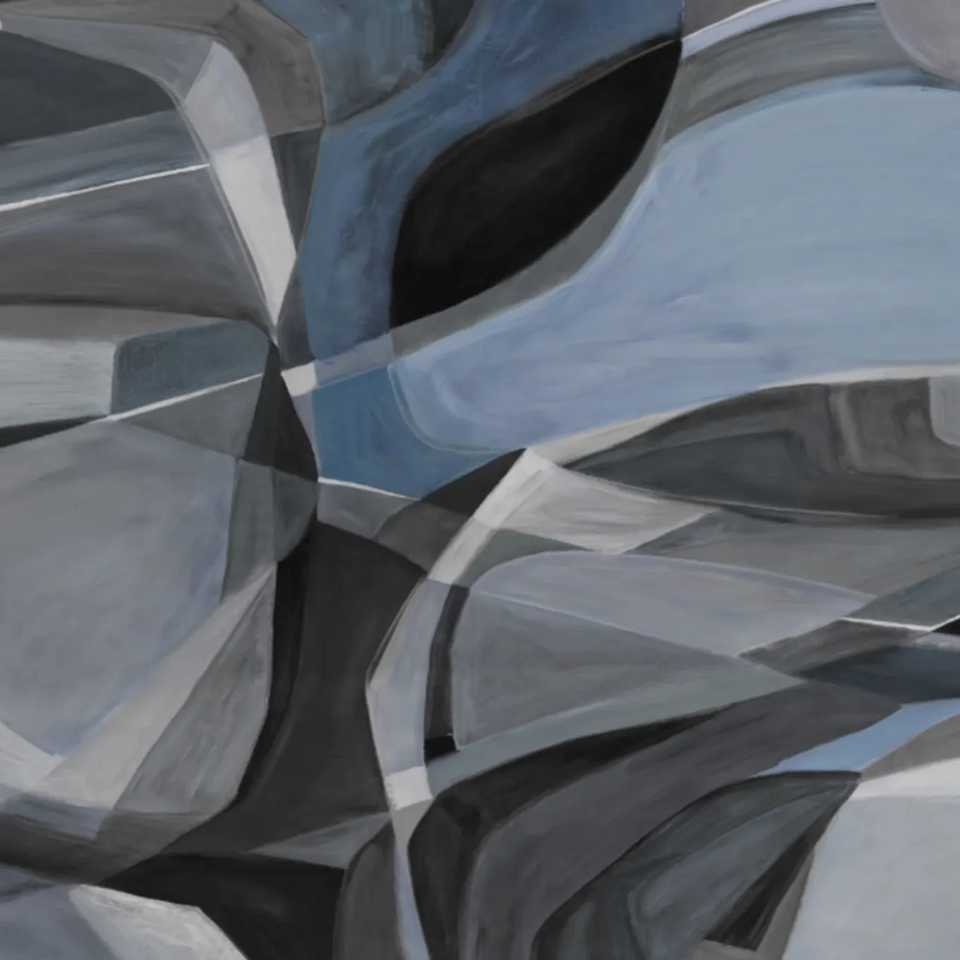 Tessuto murale in cotone blu e nero Rising Desert