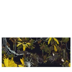 Tessuto murale in poliestere Jungle Lounge nero e giallo