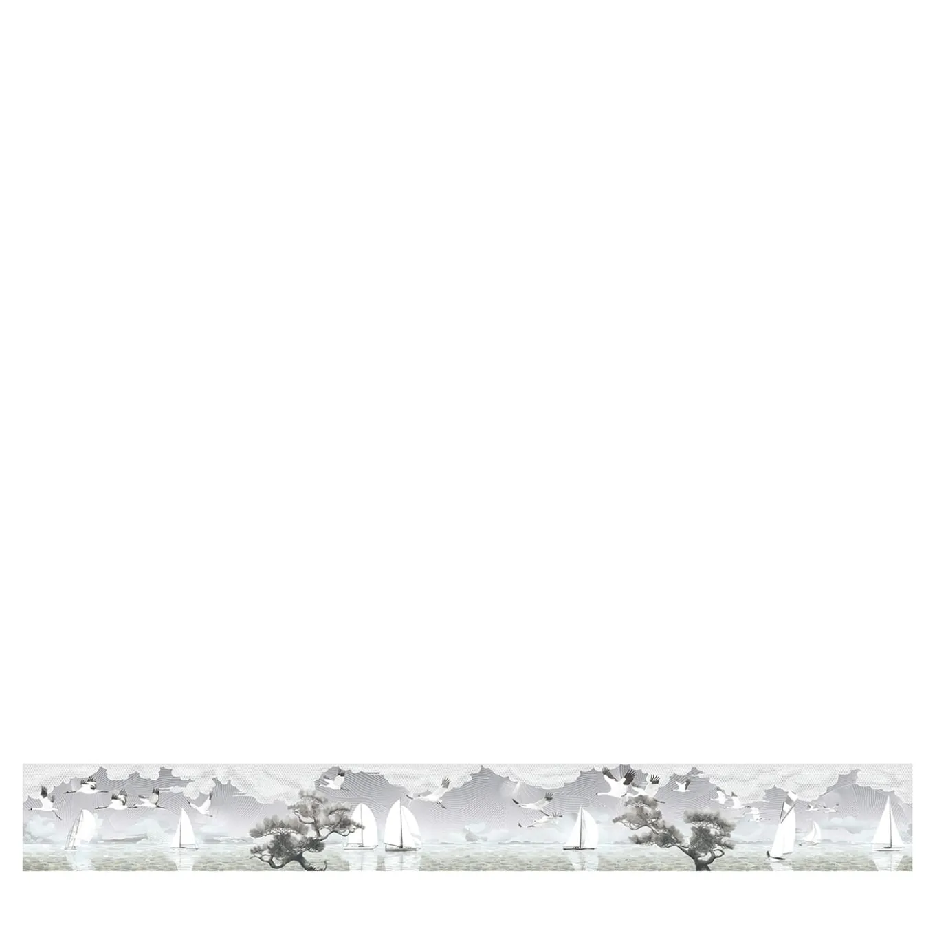 Tessuto murale in poliestere grigio Sea Breeze