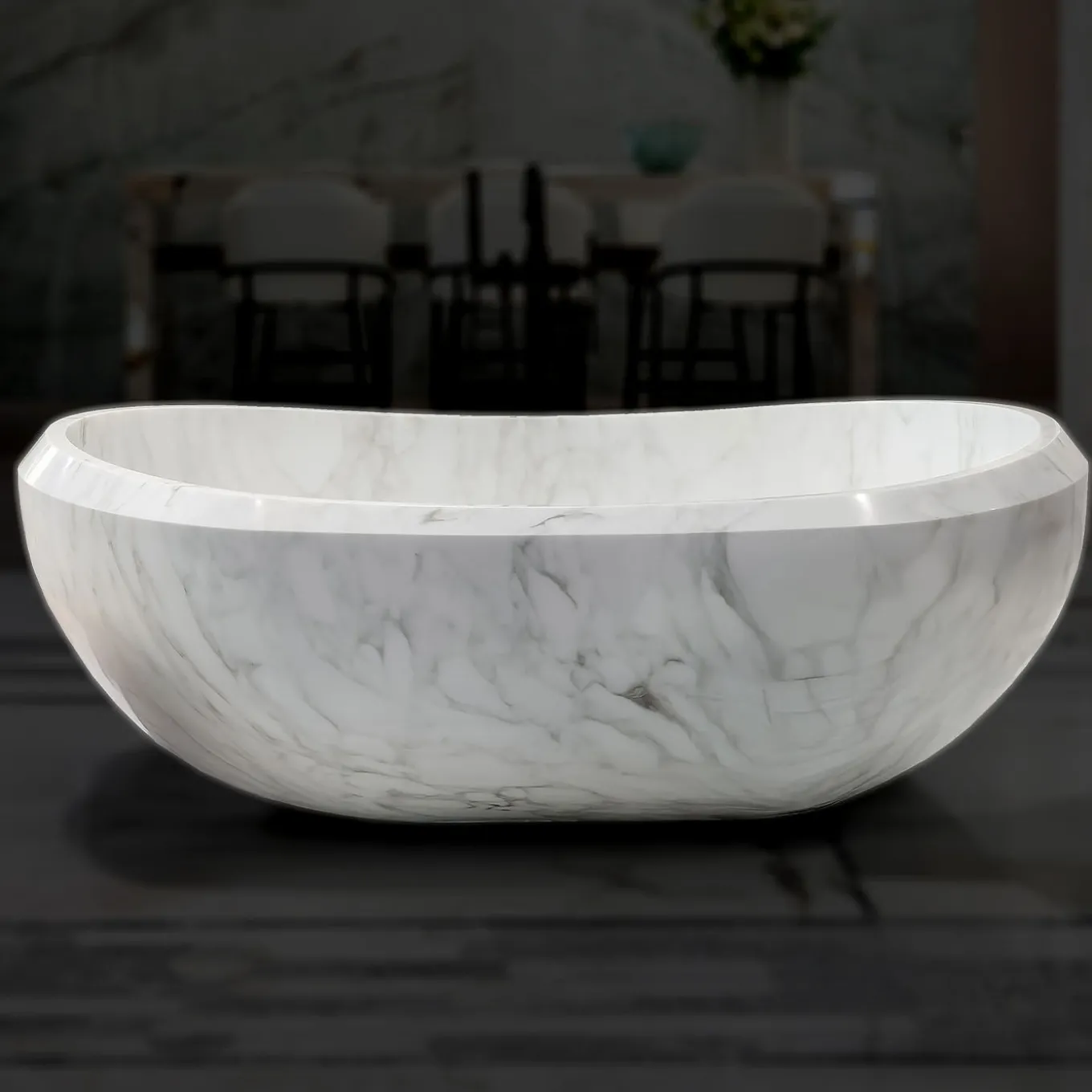 Vasca da bagno Serenità in marmo Calacatta Caldia di Sheree Stuart Design