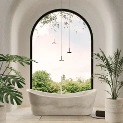 Vasca in pietra travertino beige Caresi