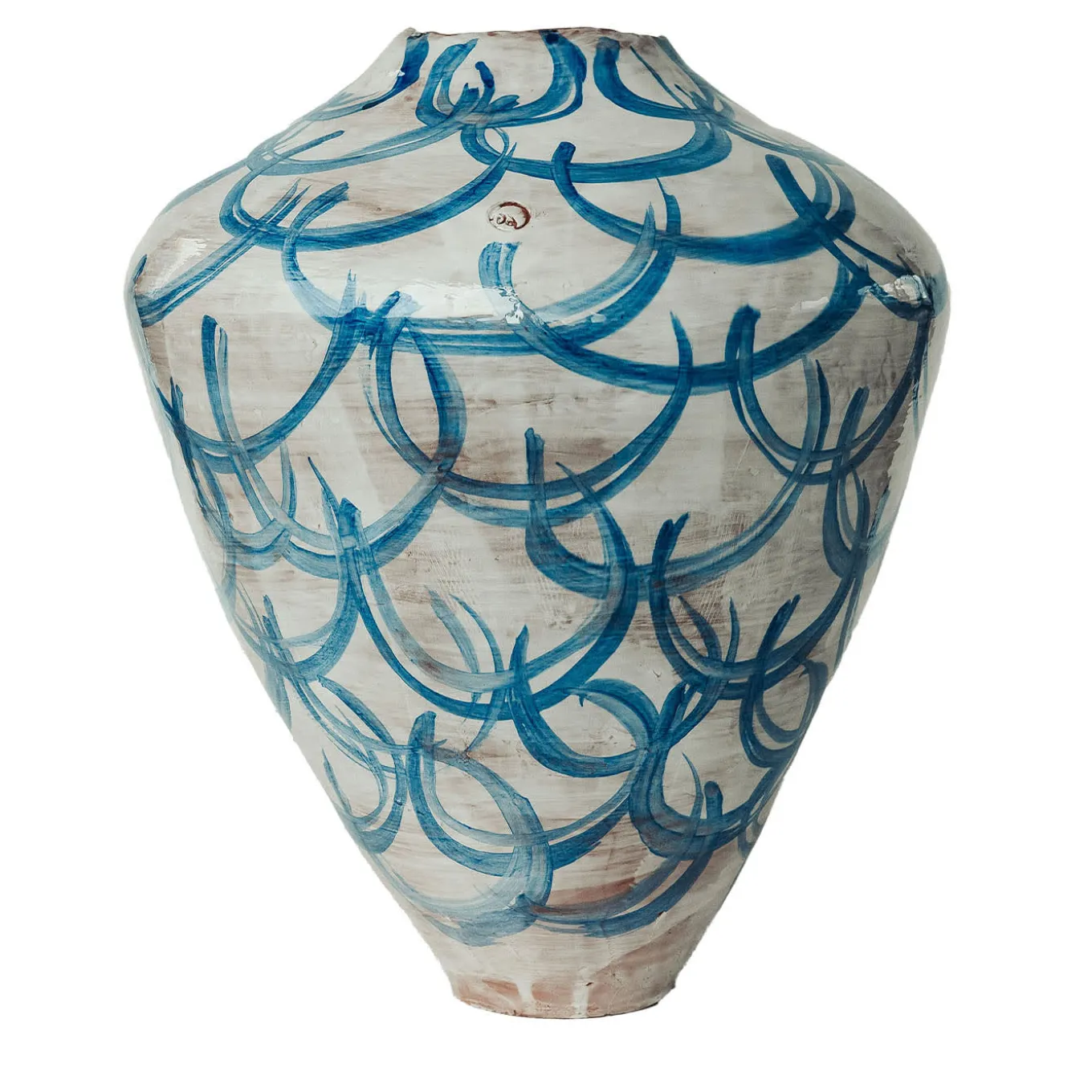 Vaso a cerchi blu chiaro e scuro