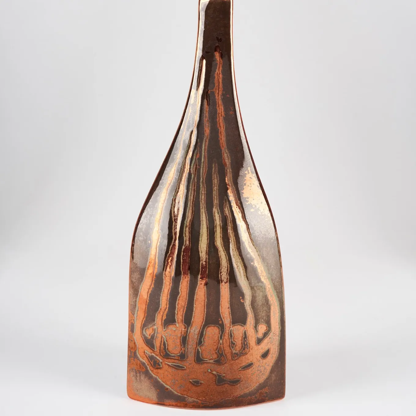 Vaso a Forma di Bottiglia Bottiglia #1 in Ceramica Rame
