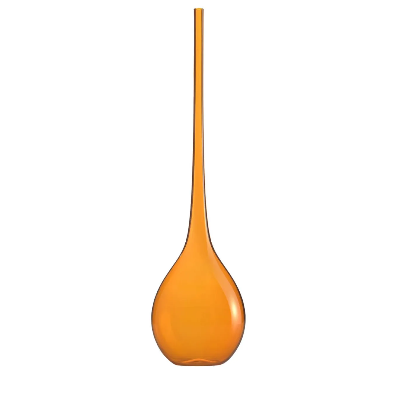 Vaso a forma di goccia arancione Bolle