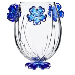 Vaso a goccia di cisto con fiori blu