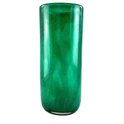 Vaso a murrine in filigrana verde e bianca