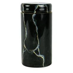 Vaso alto in vetro ispirato al marmo nero Portoro