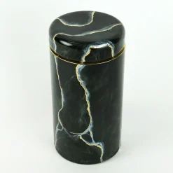 Vaso alto in vetro ispirato al marmo nero Portoro