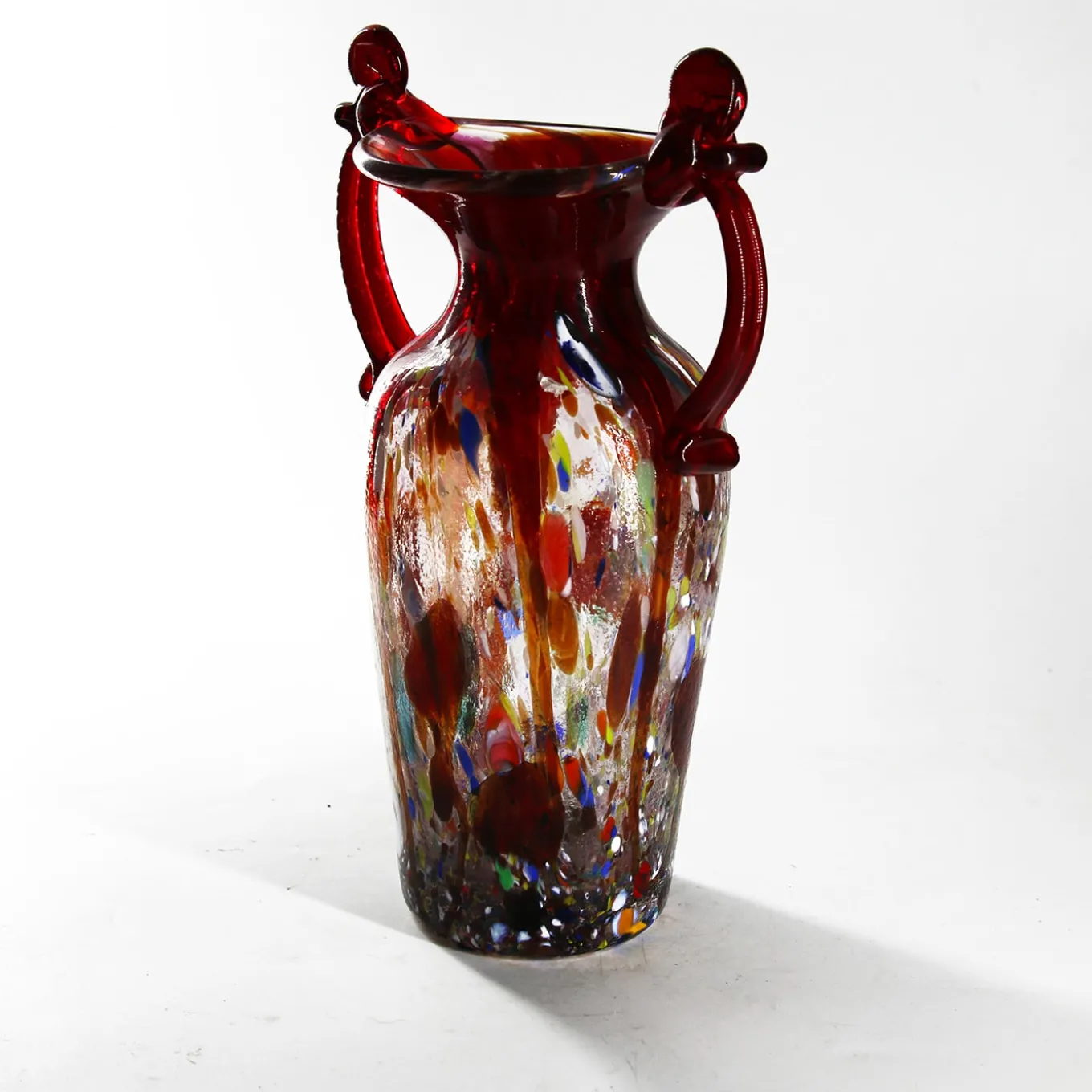 Vaso Anfora in Vetro di Murano Rosso