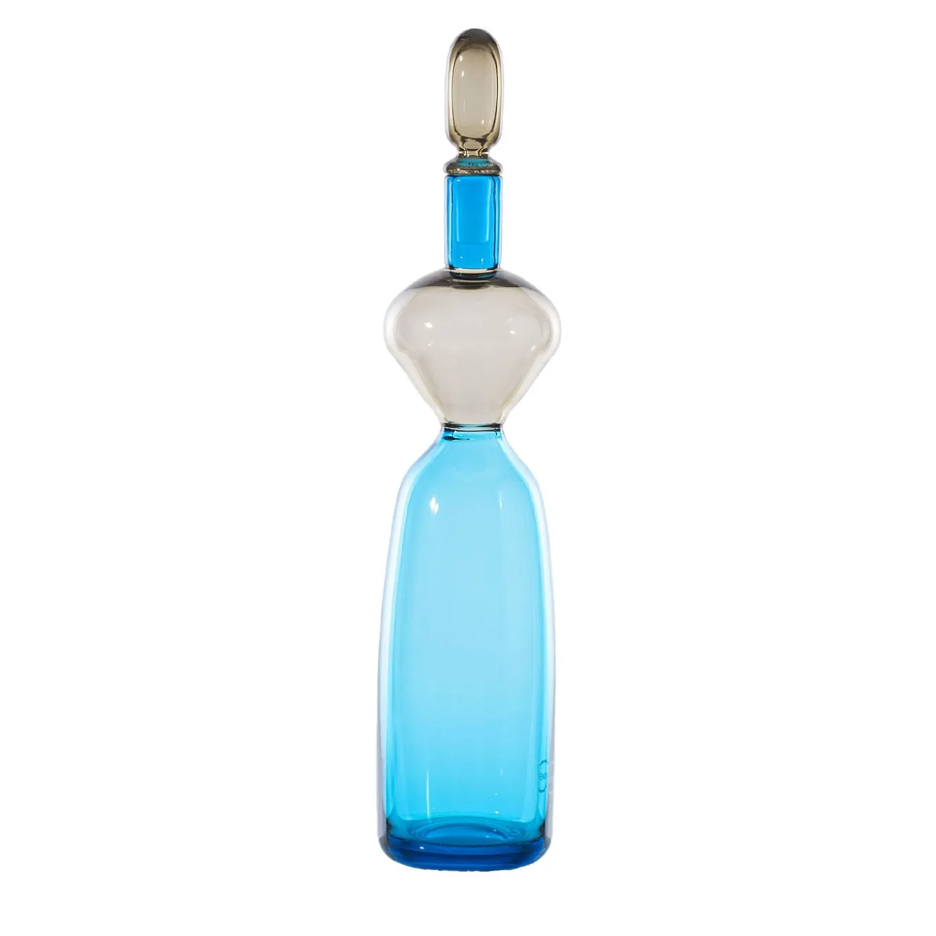 Vaso antropomorfo in vetro blu Vecchia Dama di Gio Ponti