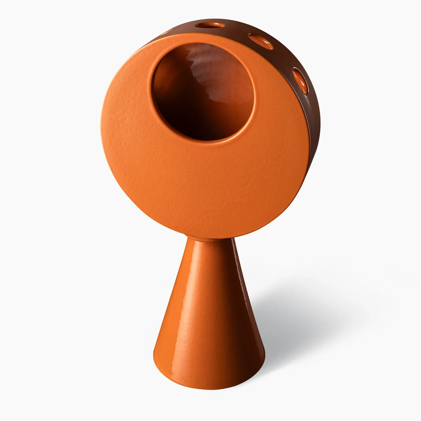 Vaso arancione della serie Combinabile di Aldo Londi