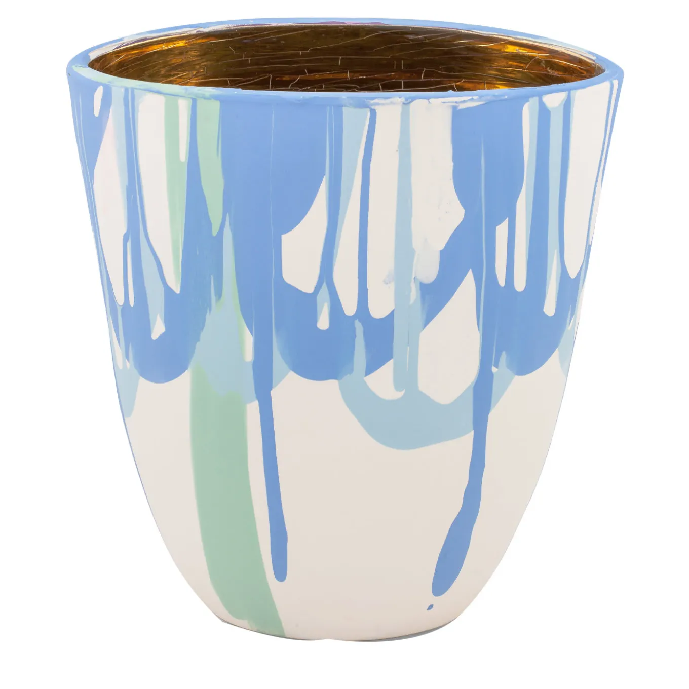 Vaso azzurro e oro