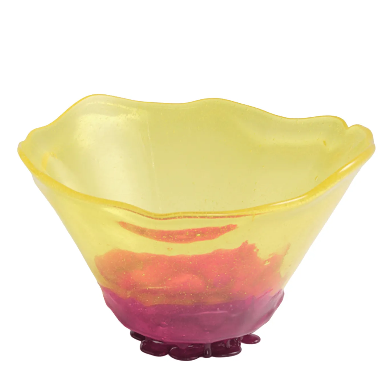 Vaso Big Surprise 2 piccolo in resina giallo e rosa di Gaetano Pesce