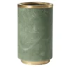 Vaso Borealis in alabastro verde e ottone satinato