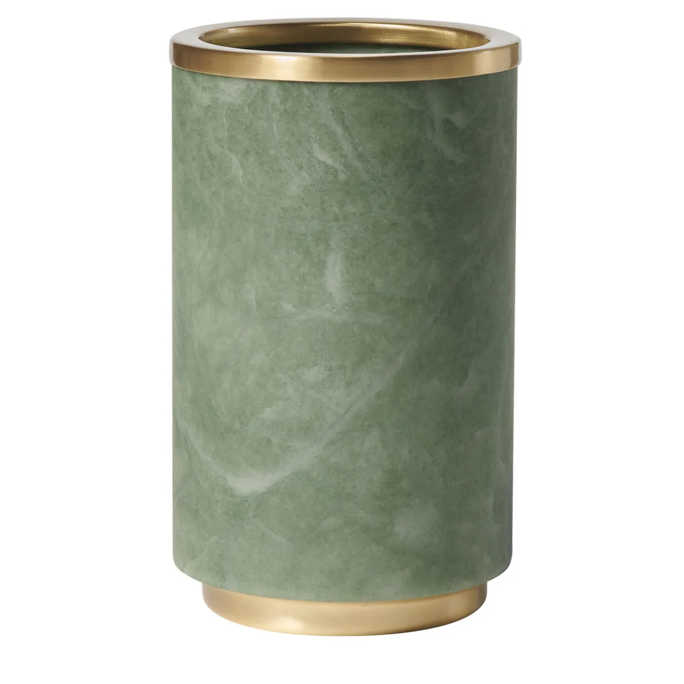 Vaso Borealis in alabastro verde e ottone satinato