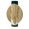 Vaso Bustier Totem 2 in ceramica verde con dettagli in metallo