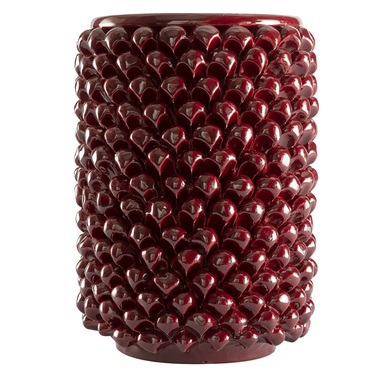 Vaso Cilindrico Medio per Fiori Bordeaux