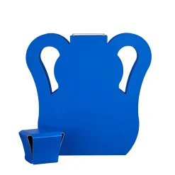 Vaso con coperchio e manici in pelle a onda edizione limitata OTTO blu Majorelle