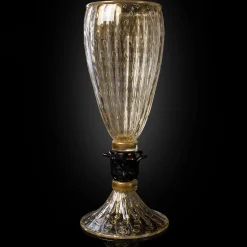Vaso con piede nero e oro 24 carati