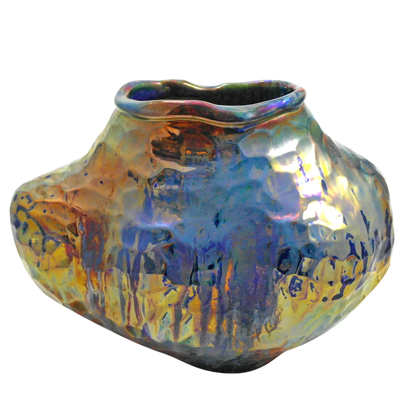 Vaso con riflessi di luce multisfaccettati