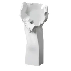 Vaso Crespano Merz in ceramica bianca