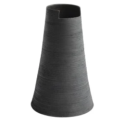 Vaso Cut Alto Nero Fumè in Ceramica