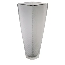 Vaso da fiore in vetro soffiato di Murano grigio
