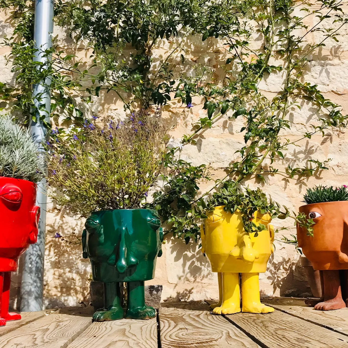 Vaso da fiori giallo medio Walking Head