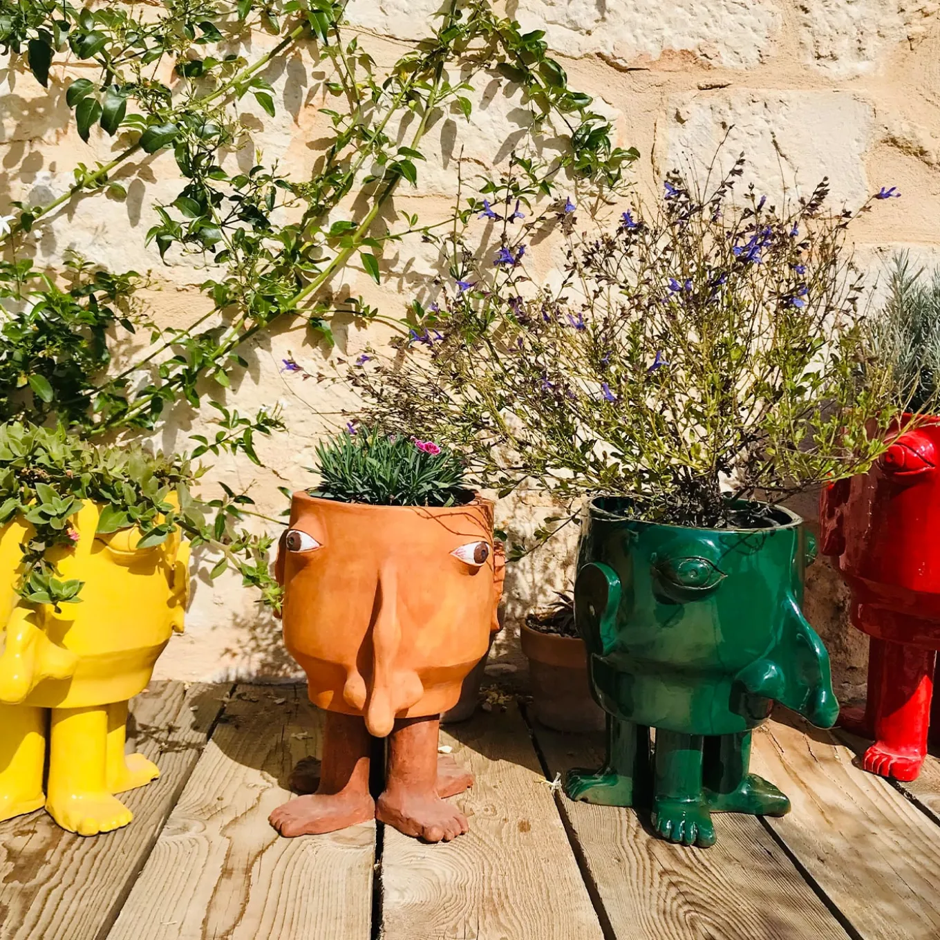 Vaso da fiori medio in terracotta Walking Head