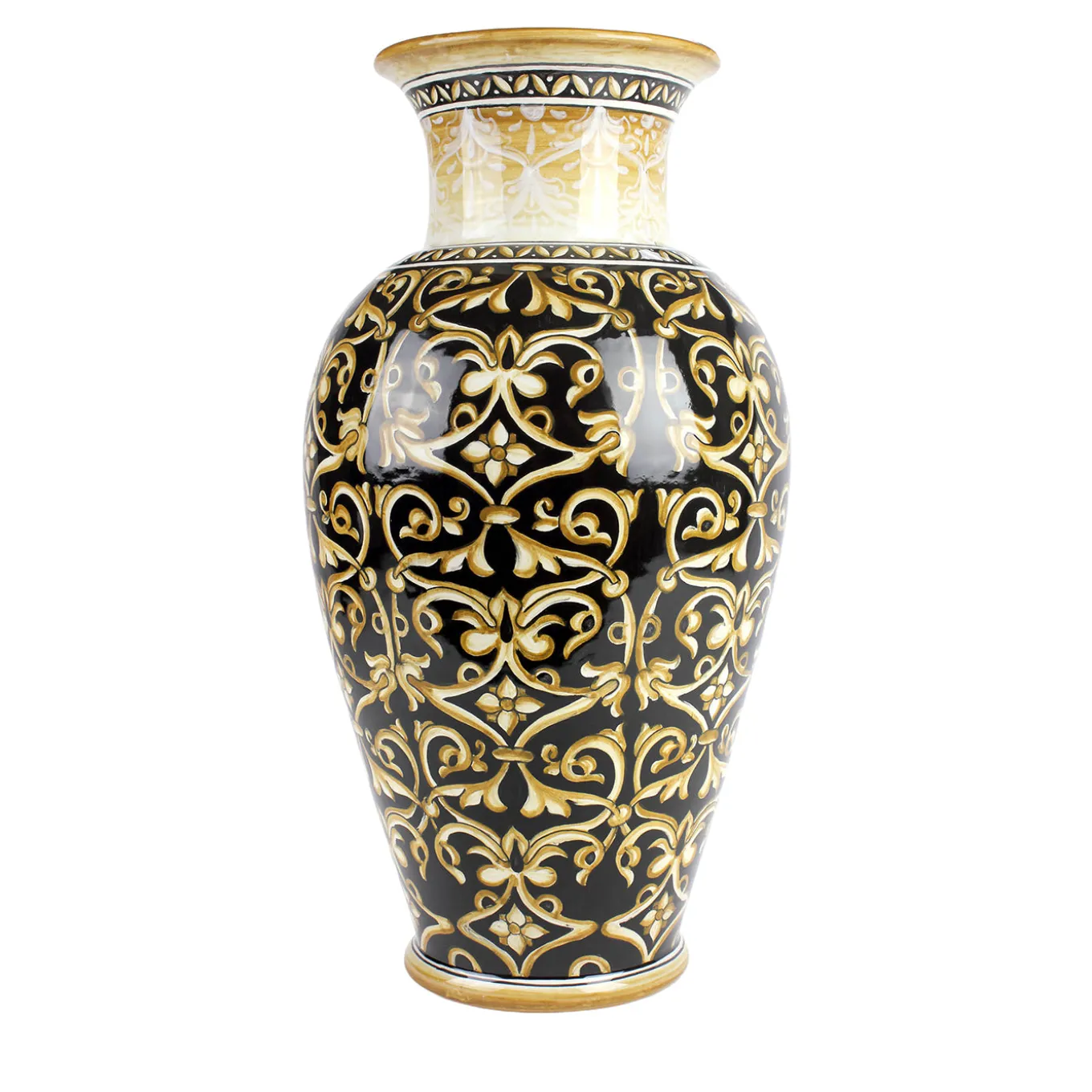 Vaso Damask in ceramica nero