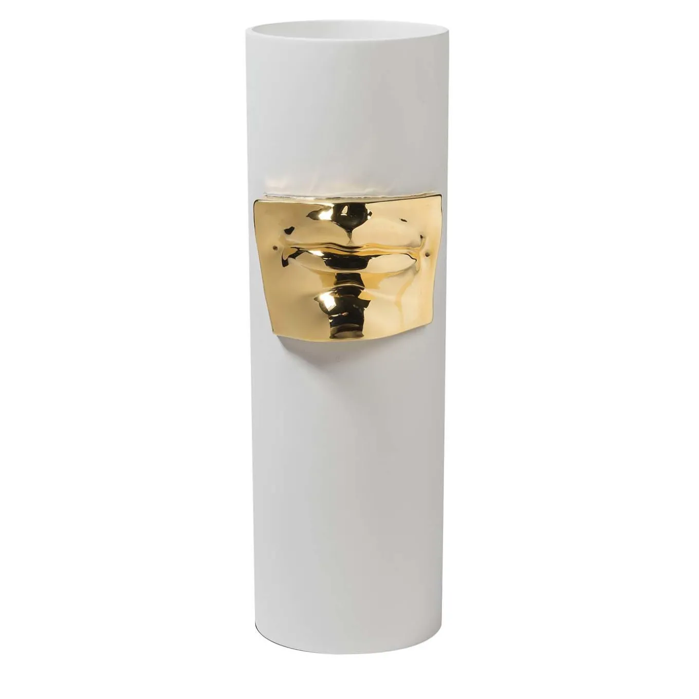 Vaso David's Lips bianco e oro