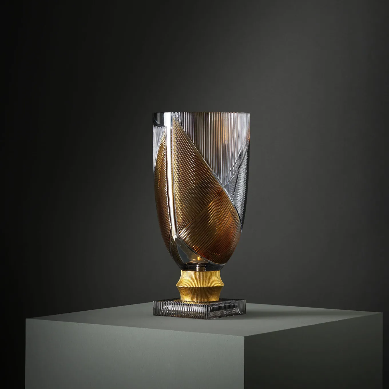 Vaso Decorativo in Cristallo Oro Piccolo Egeria