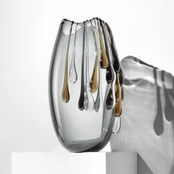 Vaso decorativo Like an Egg ovale in vetro grigio
