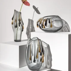 Vaso decorativo Like an Egg ovale in vetro grigio