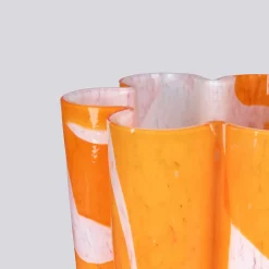 Vaso di vetro a secchiello arancione