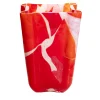 Vaso di vetro a secchiello rosso