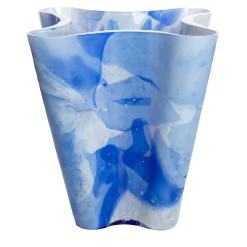 Vaso di vetro blu a secchiello