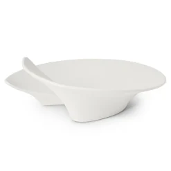 Vaso e centrotavola in ceramica bianca Elica