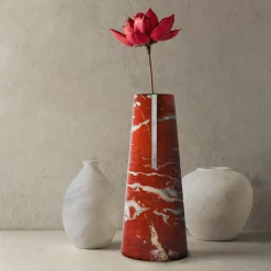 Vaso Elara Rosso Francia e Bianco Carrara
