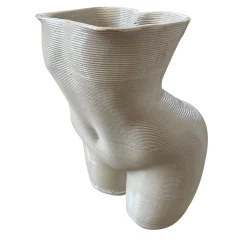 Vaso Figurativo Dama In Terracotta Bianca