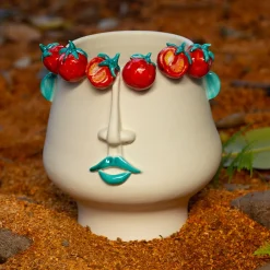 Vaso Figurativo in Ceramica Multicolore Russidda