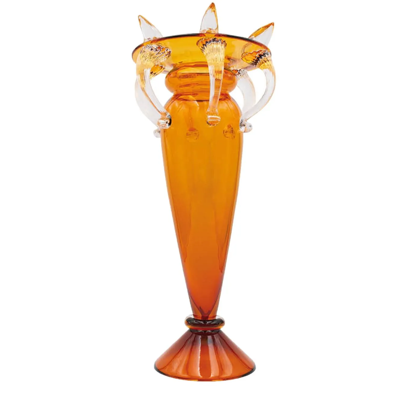 Vaso Florian II arancione e trasparente di Borek Sipek