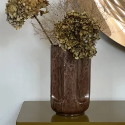 Vaso Giuseppe Rame in ceramica smaltata bronzo lucida