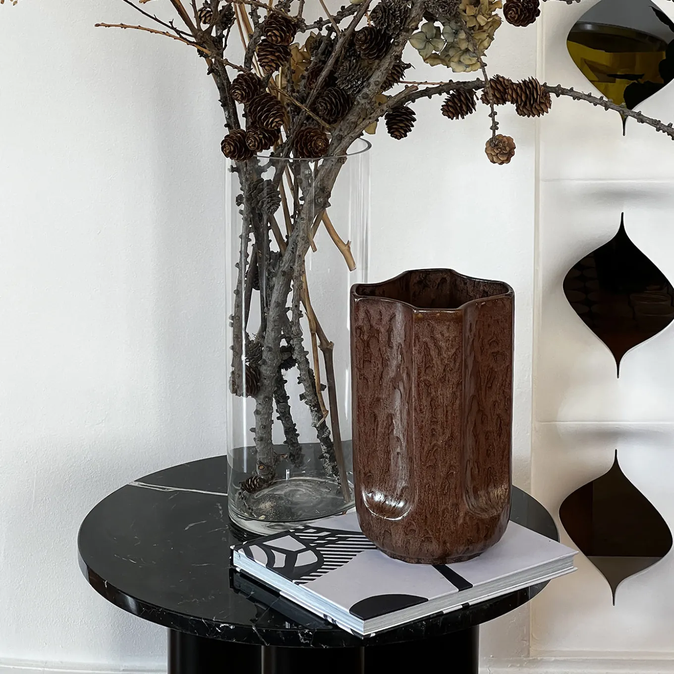Vaso Giuseppe Rame in ceramica smaltata bronzo lucida