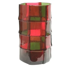 Vaso grande Bamboo rosso e verde di Enzo Mari