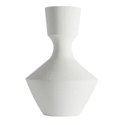 Vaso grande in argilla bianco opaco