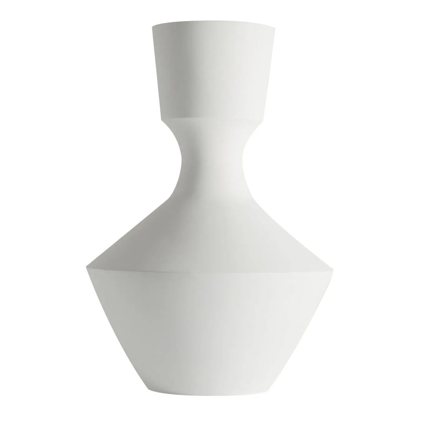 Vaso grande in argilla bianco opaco