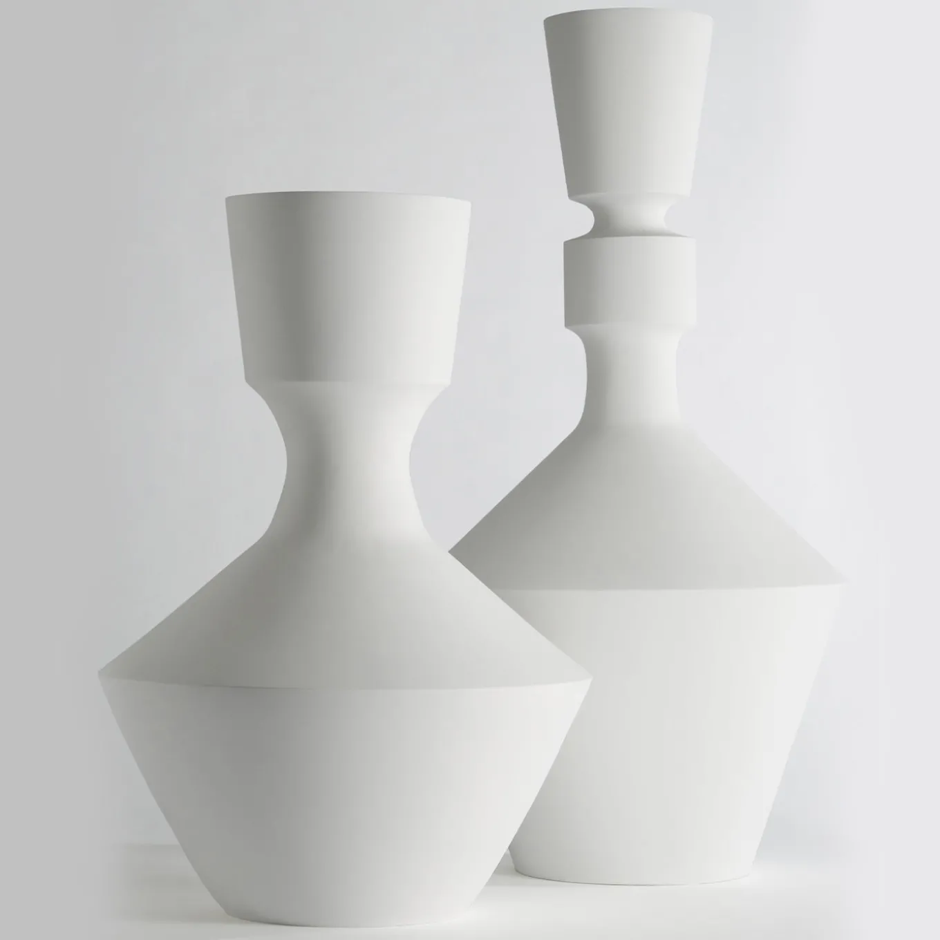 Vaso grande in argilla bianco opaco